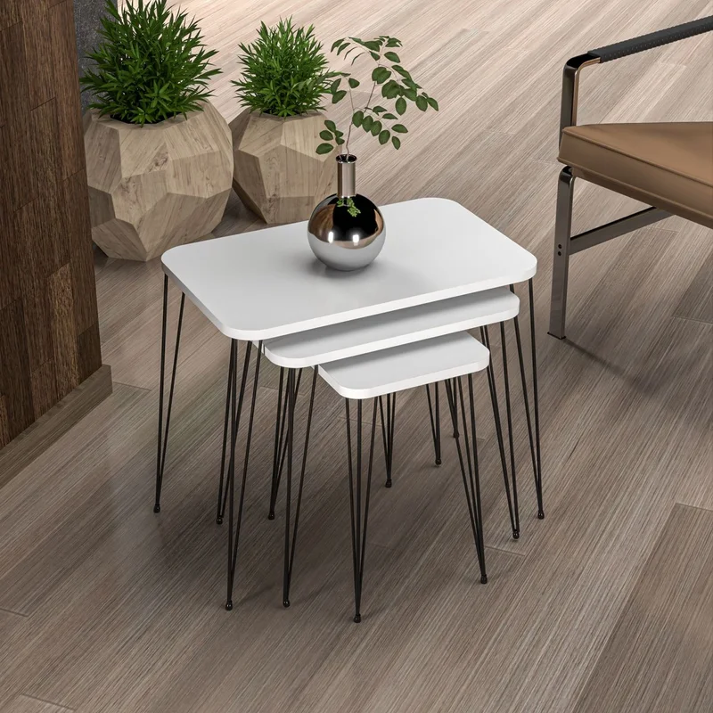 Satztisch Rudkøbing 3er Set Weiß